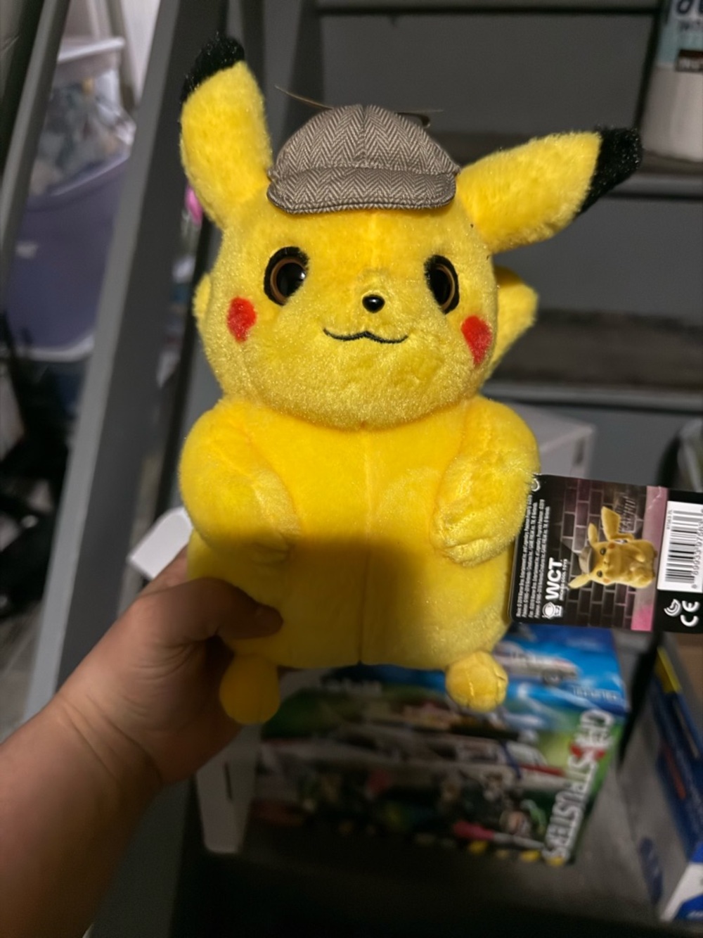 Detective Pikachu Yellow Plush with Tweed Hat